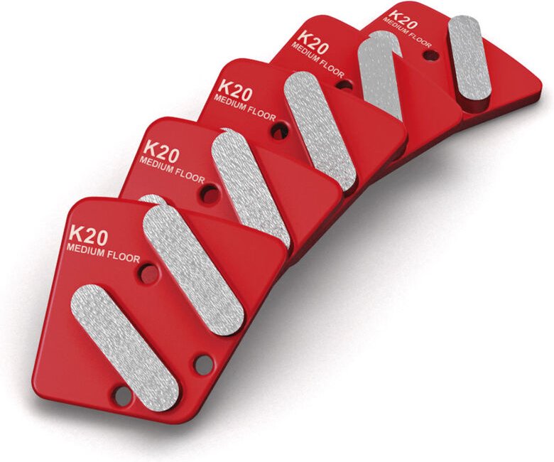 Diamant-Segmente, K20, Medium Floor (5 Stk.) für Einscheibenmaschine Menzer esm 406