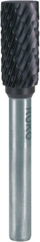 Hartmetall-Frässtift zya ø 6 mm Kopflänge 18 mm Schaft-Ø 6 mm TiCN Verzahnung kvz 4 - 116010TC - Ruko