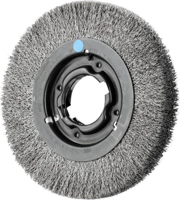 Rundbürste breit ungezopft rbu ø 200 x 25 mm variable Bohrung Edelstahl-Draht-Ø 0,30 für Schle - Pferd