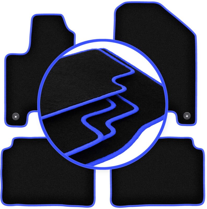 CARLUX-BLUE Autofußmatten für: Kia Soul EV Fließheck (2013-2019)