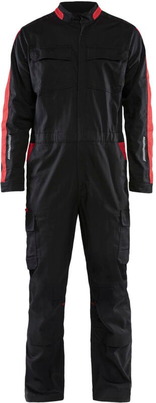 Industrie-Stretch-Arbeitsanzug 2D 6144 - Schwarz/Rot 58
