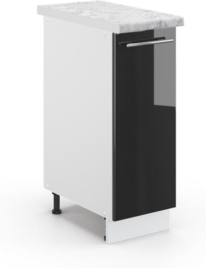 Vicco - Apothekerschrank Fame-Line, Anthrazit Hochglanz, 30 cm , ap Marmor