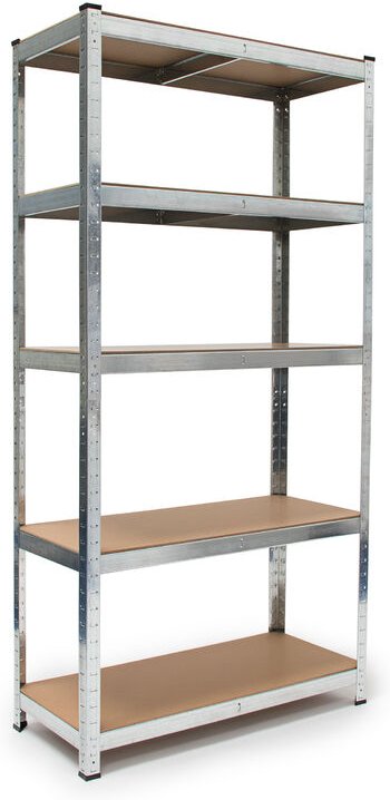 Relaxdays Schwerlastregal, HxBxT: 180 x 90 x 40 cm, verzinkter Stahl, Traglast 875 kg, Stecksystem, mit Werkbank, silber
