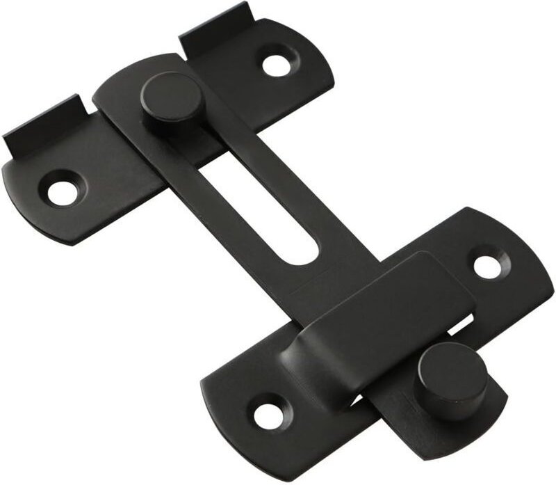 KZQ - Schiebetürschloss mit Schrauben, Edelstahl mattschwarz, 2 Stück, EMS9001B-2P