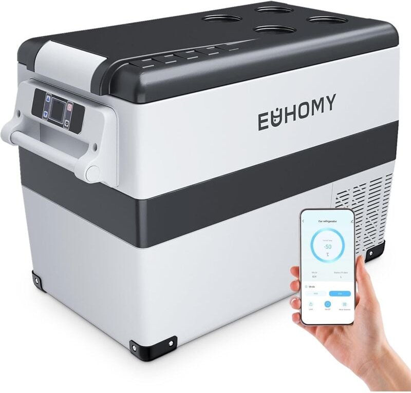 12V Kompressor Kühlbox 45L, Kühlbox Auto Kompressor mit app Gesteuert, 12V/240V Kühlschrank -20 ℃ bis 20 ℃, tragbarer Kü...