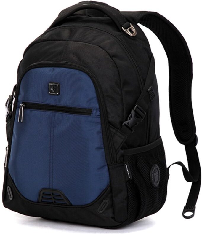 Reisetasche Rucksack mit 3 Fächern mit Notebook Seperator + 2 Seitentaschen Blau
