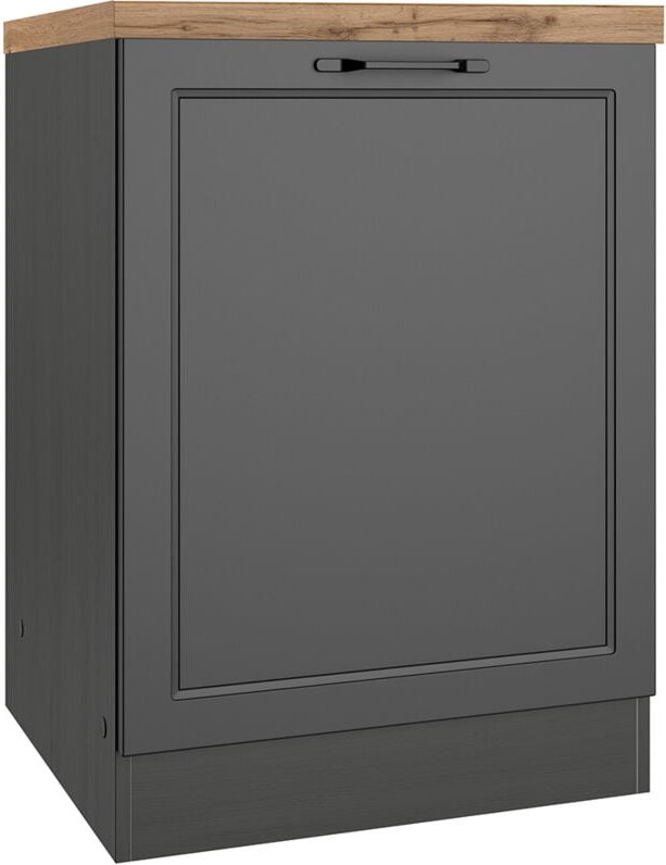 Lomadox - Unterschrank 60 cm in grau, Arbeitsplatte Eiche, MONTERREY-03