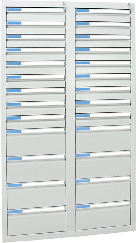 Stumpf - Schubladenschrank Serie esta, 26 Schubladen lichtgrau (18x100, 8x200mm)