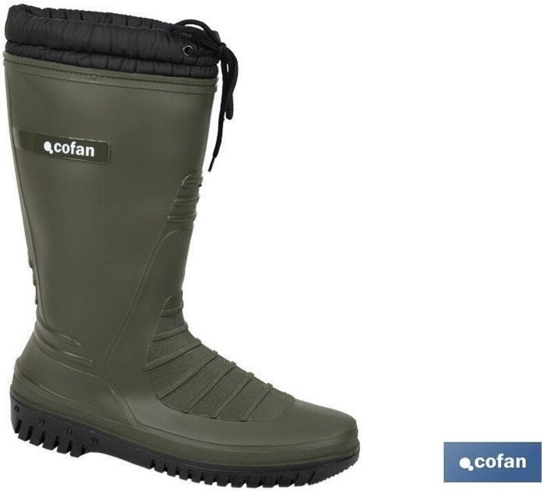 Gummistiefel mit Fleecefutter Größe 38 aus grünem pvc