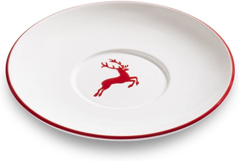 Gmundner Keramik - Rubinroter Hirsch, Untert. Teetasse Maxima (Ø18cm)