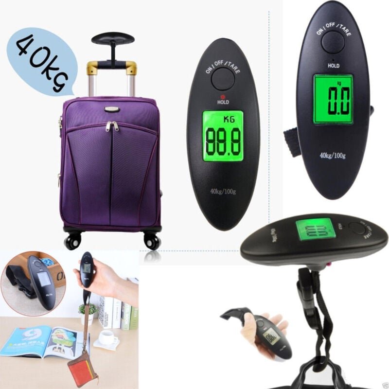 Trade Shop Traesio - Trade Shop - bilancia portatile 40 kg elettronica lcd fishing bagli zaini mit gancio WH-A15 -