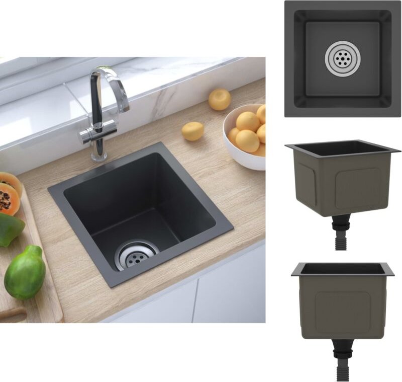 Vidaxl - Küchenspülen & Spülbecken - Living Handgemachte Einbauspüle Schwarz Edelstahl - Schwarz