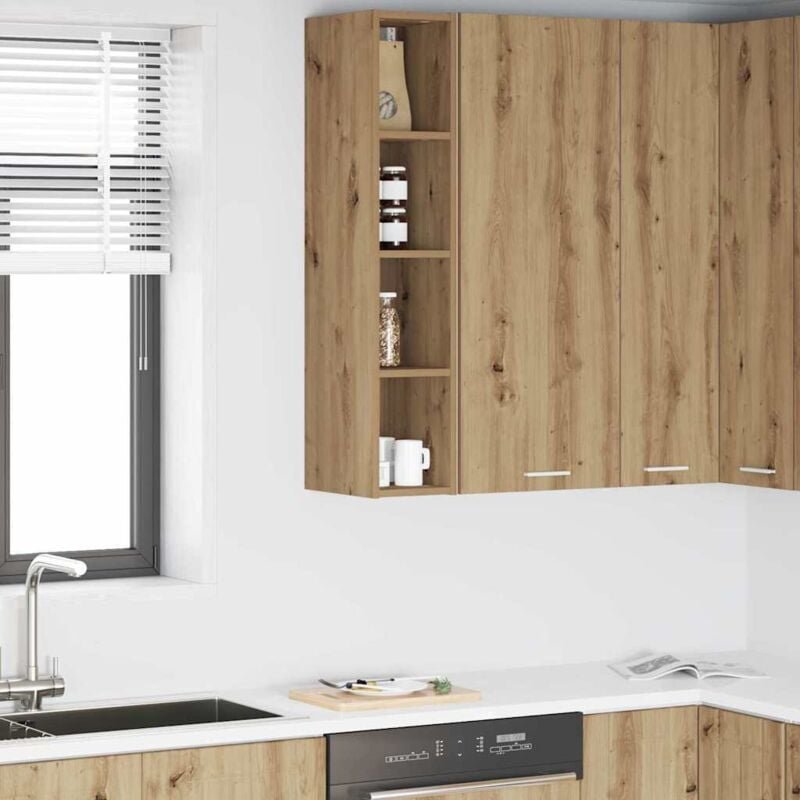 Hängeschrank mit Regal Riga Artisan-Eiche 20 x 29,5 x 100 cm vidaXL