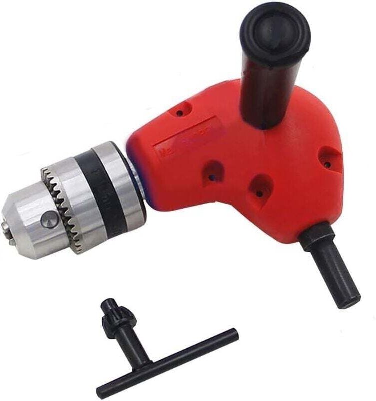Thumbnail - Bohrfutteradapter Metall mit 90 Grad rechtwinkligem Rundschaft und 3/8 Zoll Schaft für 1-10 mm Rundschaft Massivbohrfutt...