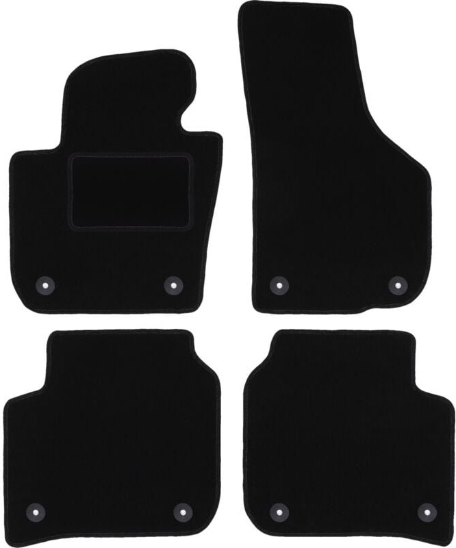 Schwarze Veloursmatten für: Skoda Superb II Limousine, Kombi (2008-2015)