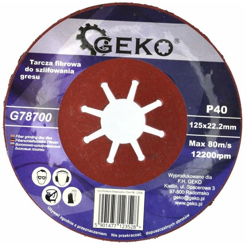 Geko G78701 - Disc de grobe Faser (125 mm, P60, 12 Stück)
