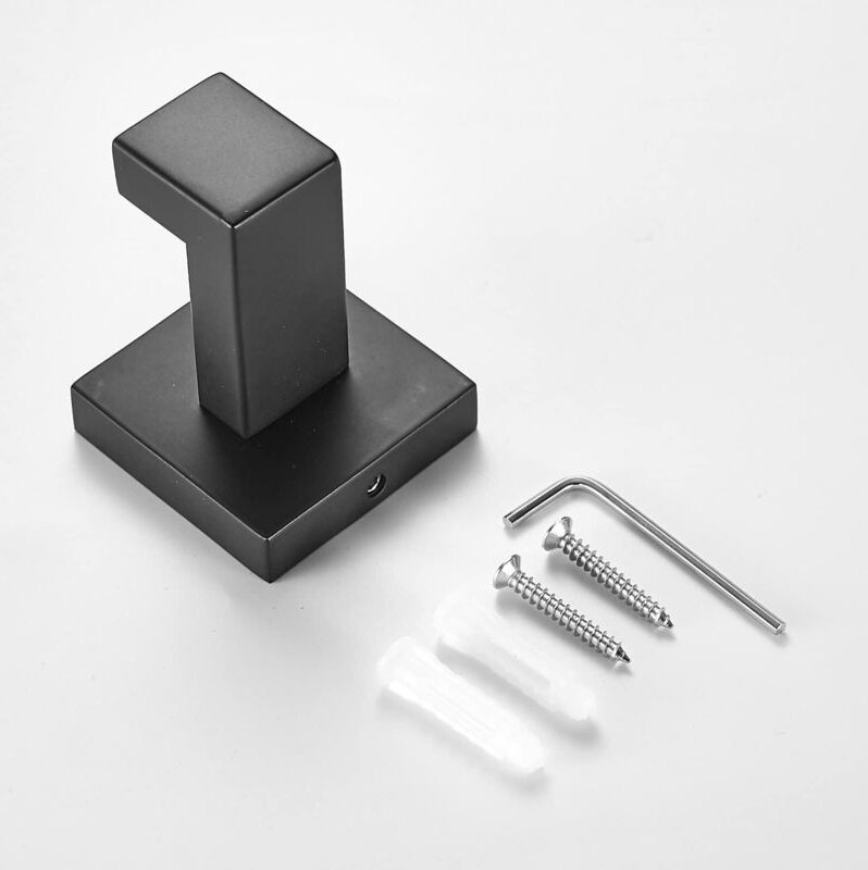 2 Stück schwarze Badezimmerhaken, Wandhaken für Zuhause, Kleiderhaken, Edelstahlhaken - Shining House