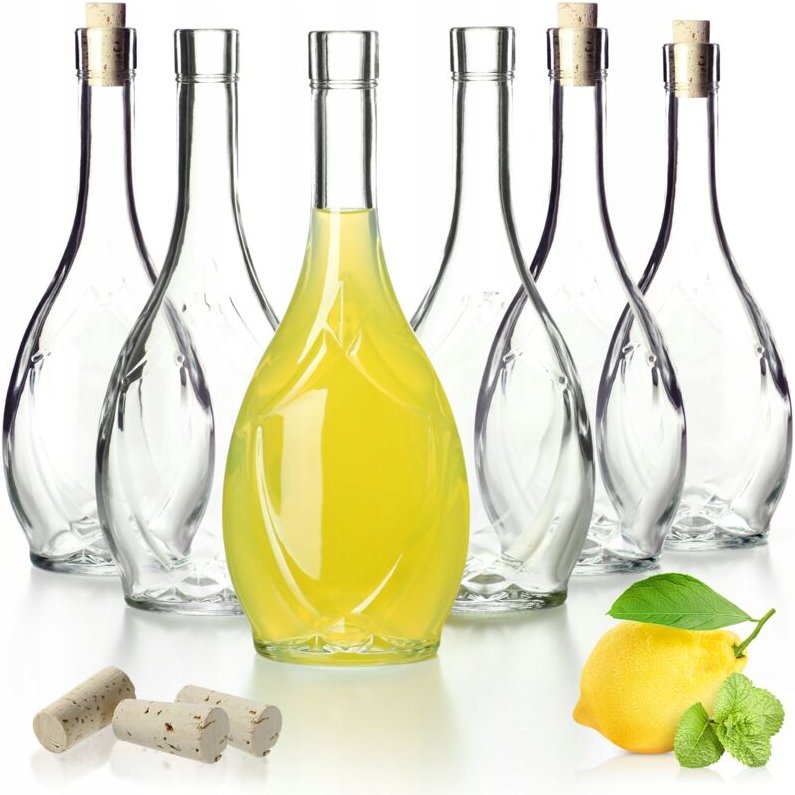 Lflasche mit dichtem Korkenverschluss, 500 ml, 6 Stück - Kadax