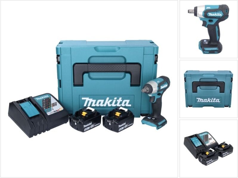 Dtw 181 rtj Akku Schlagschrauber 18 v 210 Nm 1/2' Brushless + 2x Akku 5,0 Ah + Ladegerät + Makpac - Makita