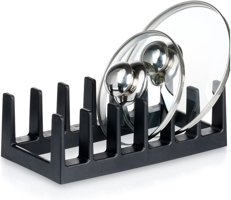 Schwarzes Deckelregal für Küchenschrankschubladen