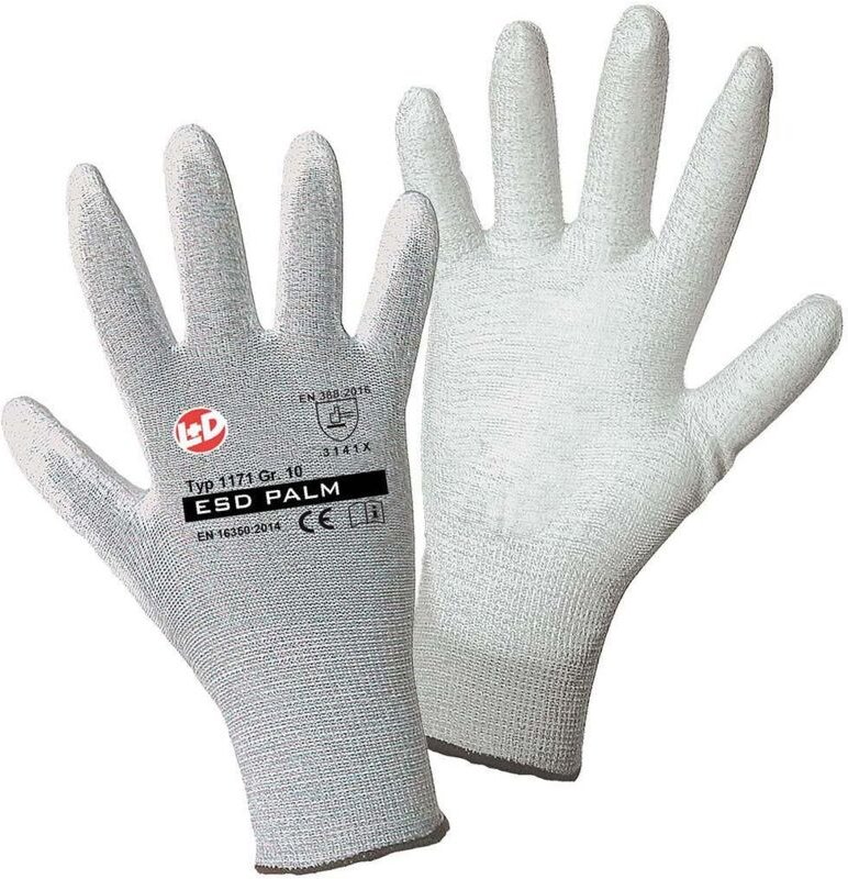 Leipold Doehle esd Nylon/Carbon-PU 1171-7 Nylon Arbeitshandschuh Größe (Handschuhe): 7, s en 388, en