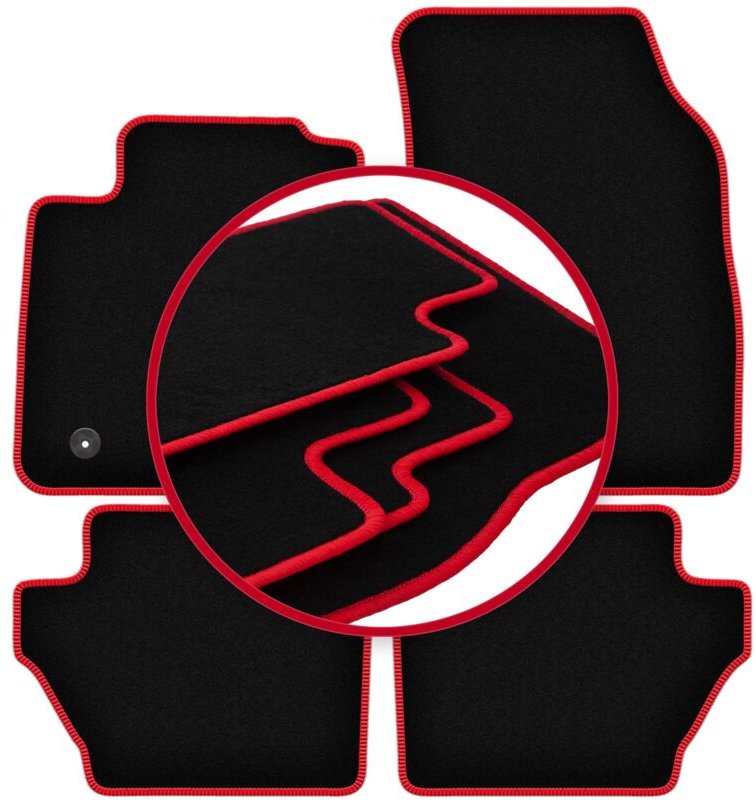 CARLUX-RED Auto-Fußmatten für: Ford Fiesta MK7 Fließheck (2011-2017)