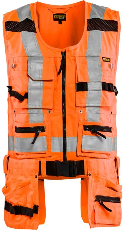 Arbeitsweste mit Werkzeughalter, Hochsichtbarkeit 3032 – Neonorange XXXL