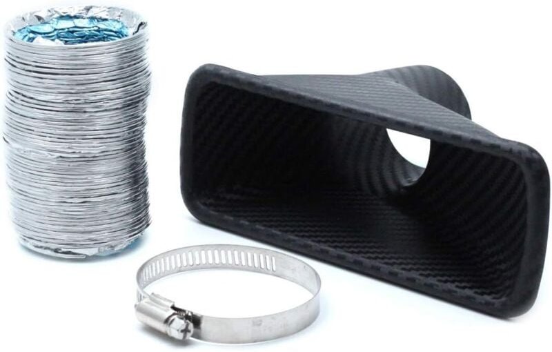 Universal-Auto-Luftansaugrohr aus Kohlefaser, rechteckiger Lufttrichter-Kit