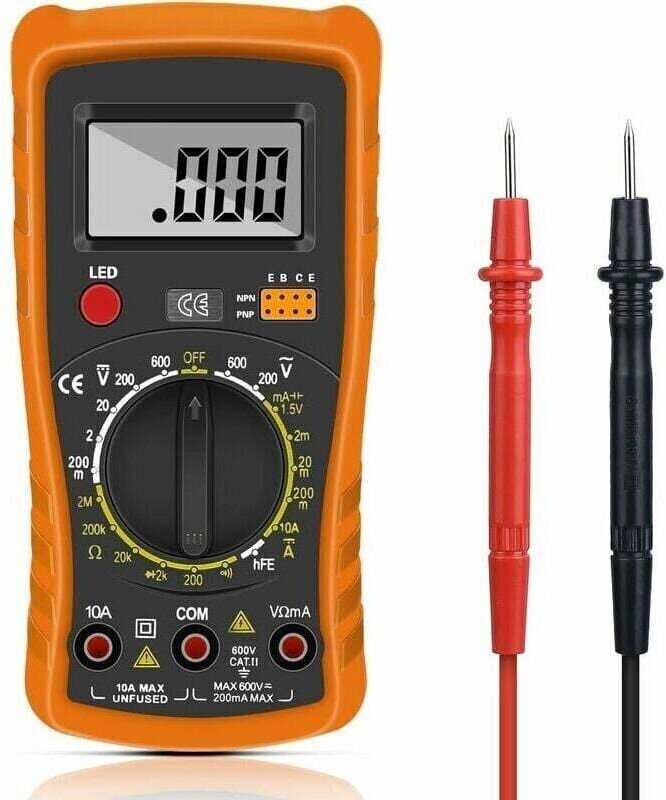 Multimetro digitale, multimetro digitale per auto, tester elettrico professionale, voltmetro/resistenza/continuità/diodi...