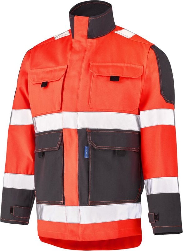 Fluo Tech Jacke Rot Fluo/anthrazit Grau L