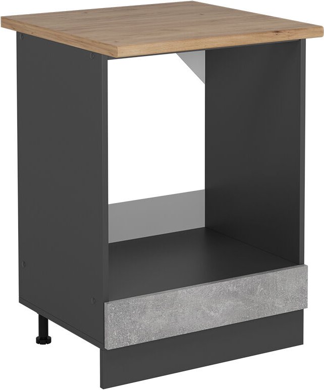 Vicco - Herdumbauschrank R-Line, Beton, 60 cm , ap Eiche