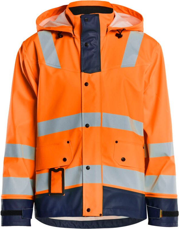 Hochsichtbare Regenjacke Niveau 2 4302 - Neonorange/Navy XXXL