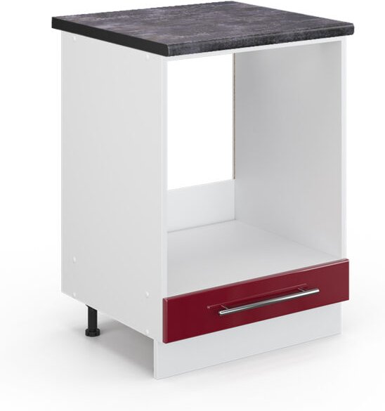 Vicco - Herdumbauschrank Fame-Line, Bordeaux Hochglanz, 60 cm , ap Anthrazit