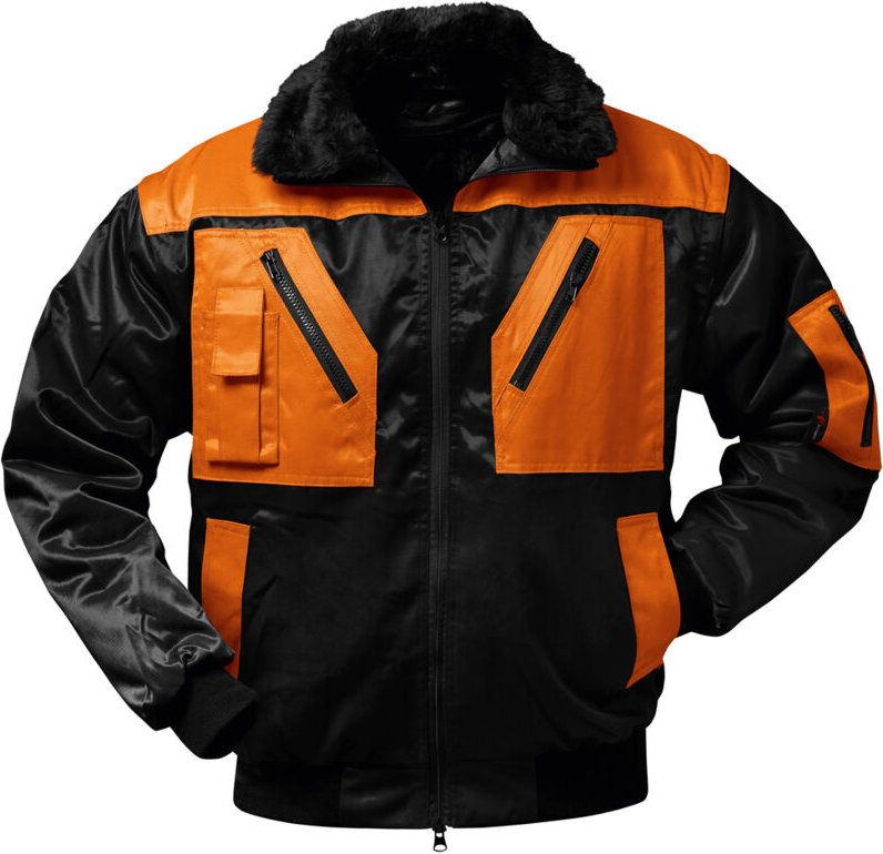 OSLO Pilot-Jacke Schwarz/Orange abnehmbare Ärmel Größe 4-XXL(62/64)
