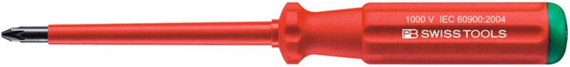 Pb Swiss Tools - Pozidriv-Schraubendreher SwissGrip, vollisoliert, Kreuzschlitzgröße 1