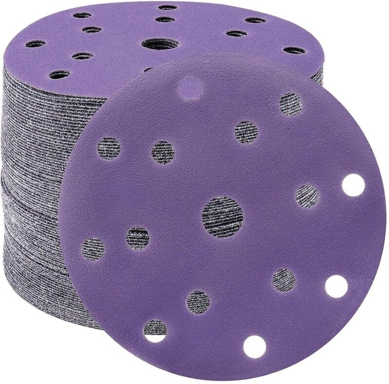 150 mm Schleifscheiben, 240er-Körnung, Schleifpapier, Schleifscheiben, 50 Stück, 15 Löcher, Schleifscheiben für Exzenter...
