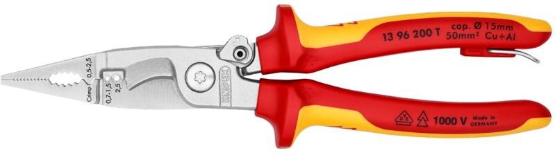 Knipex - Elektro-Installationszg.Befestigungsöse verchromt, isoliert mit Mehrkomponenten-Hüllen, VDE-geprüft mit integri...
