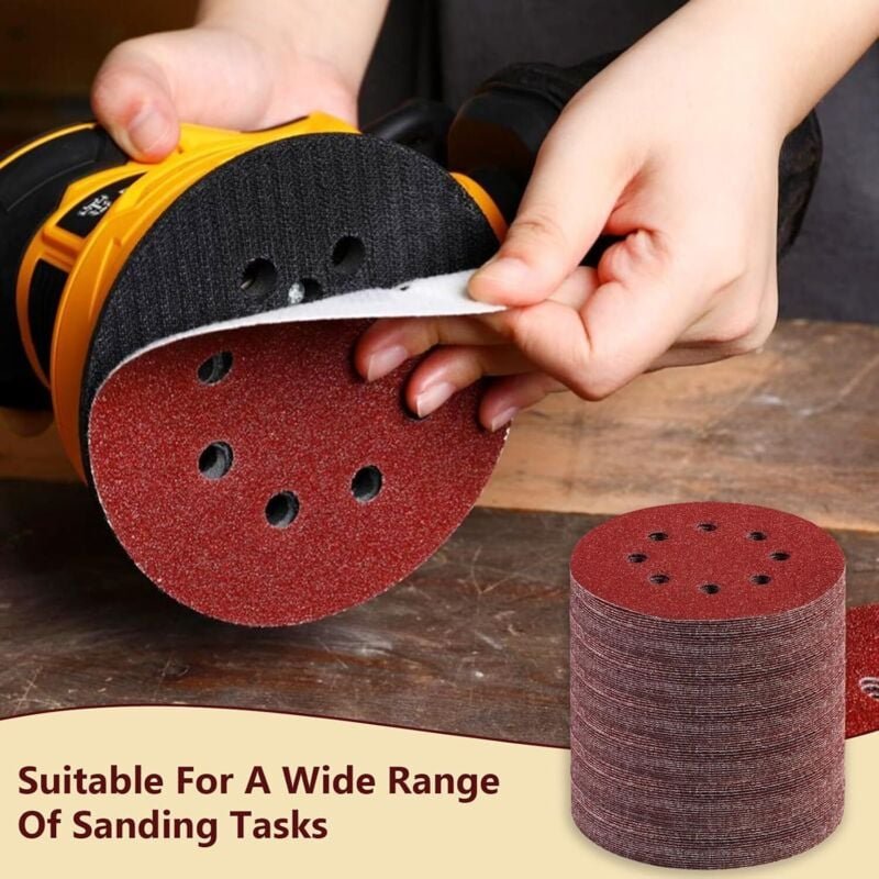 125 mm Schleifscheibe, 80 Stück P120 Schleifpapier, zum Schleifen von Holz, Metall, Schleifpapierscheiben für Exzentersc...