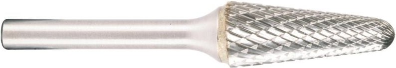 Thumbnail - Projahn Hartmetallfräser, Form L Rundkegel 14°, konisch d1 12.7 mm, Schaftd. 6.0 mm Kreuzverzahnung