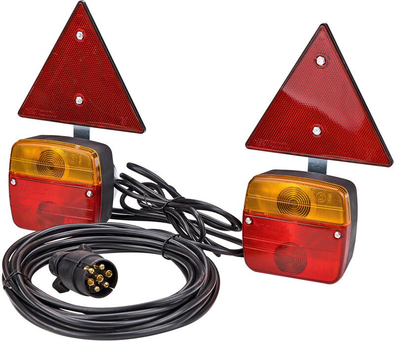 Dema - Anhänger Magnet-Beleuchtungssatz 12V mit Rückstrahler 7-polig Rückleuchten Set