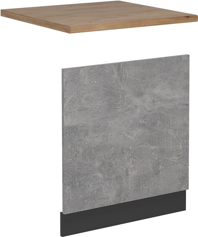 Vicco - Geschirrspülblende R-Line, Beton, 60 cm , ap Eiche