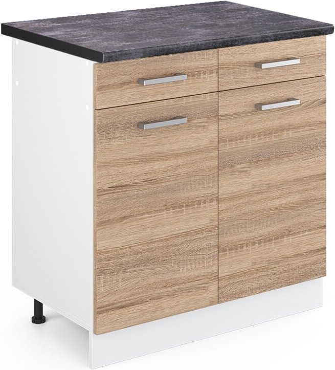 Thumbnail - Vicco - Küchenunterschrank R-Line, Sonoma, 80 cm , ap Anthrazit