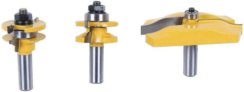 Thumbnail - Woosien - 3-teiliges Fräser-Bit-Set mit Panel-Riser, 1/2-Zoll-Schaft (1/2, Yxd-4223a)