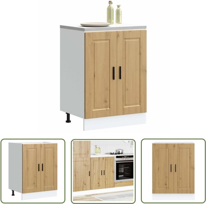 Thumbnail - The Living Store - vidaXL Küchenunterschrank Porto Artisan-Eiche Holzwerkstoff