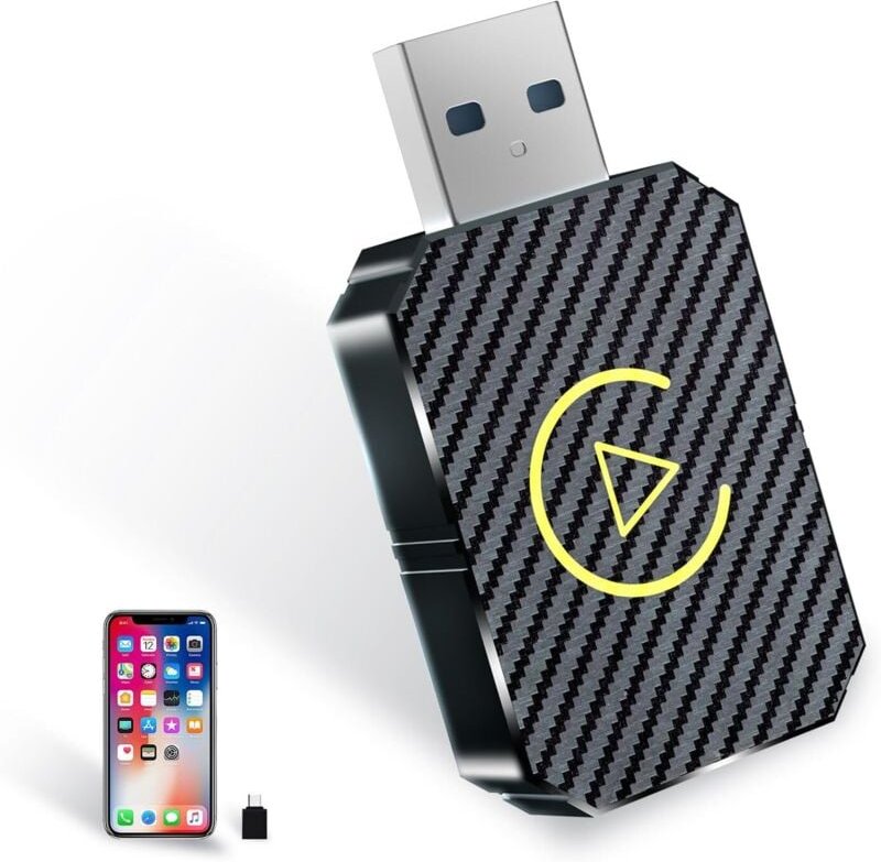 Kabelloser CarPlay Android Auto Adapter: Sekundenschnelle Umrüstung von kabelgebunden auf kabellos, kompaktes Design, st...