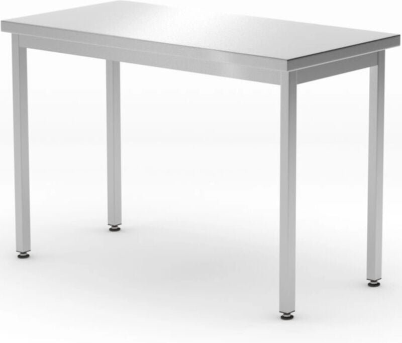 Budget Line Küchentisch mit zentraler Stahlplatte 800 x 600 x 850 mm - Hendi 817063