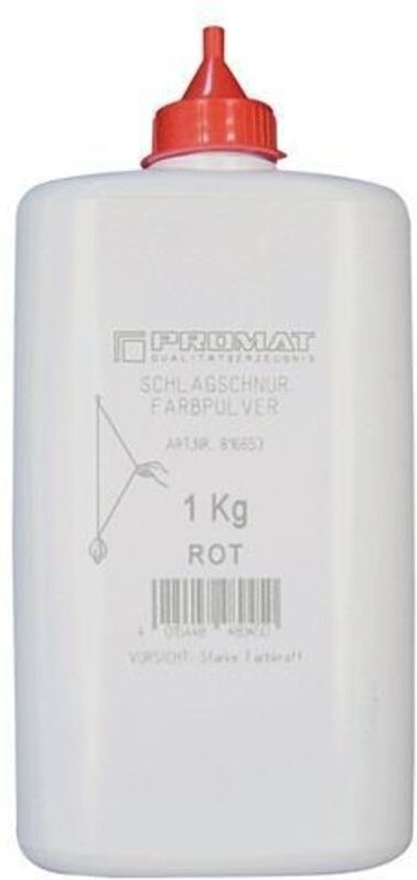 Schlagschnurkreide 1000 g rot Kunststoffflasche - Promat
