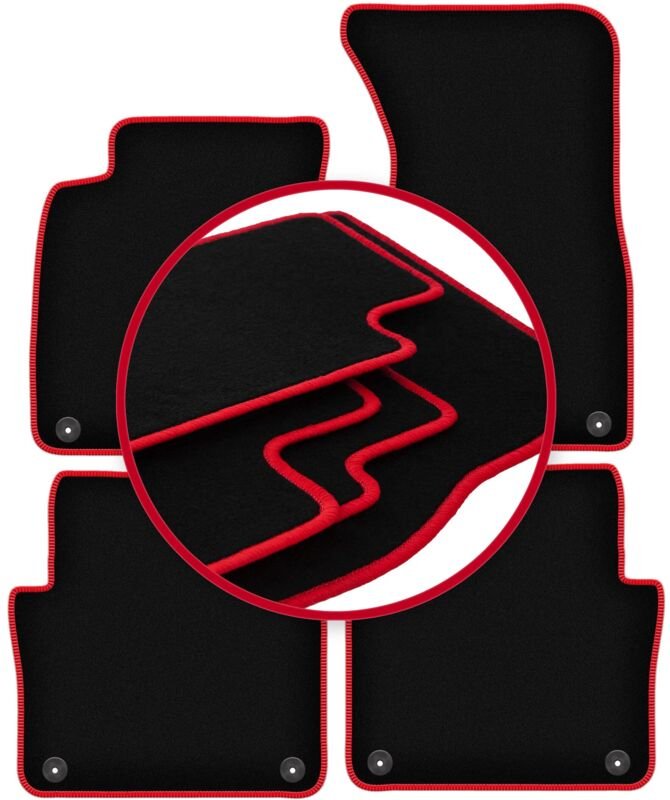 CARLUX-RED Autofußmatten für: Audi A8 D3 Limousine (2002-2009)