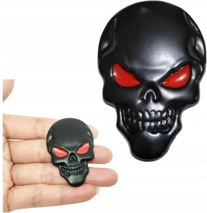 Thumbnail - Aufkleber TOTENKOPF SCHWARZ 3D EMBLEM - Motorrad Auto Helm Tuning