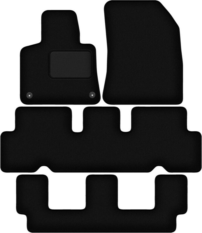 Schwarze Veloursmatten für: Citroen C4 Grand Spacetourer 7-Sitzer (2013-2021)